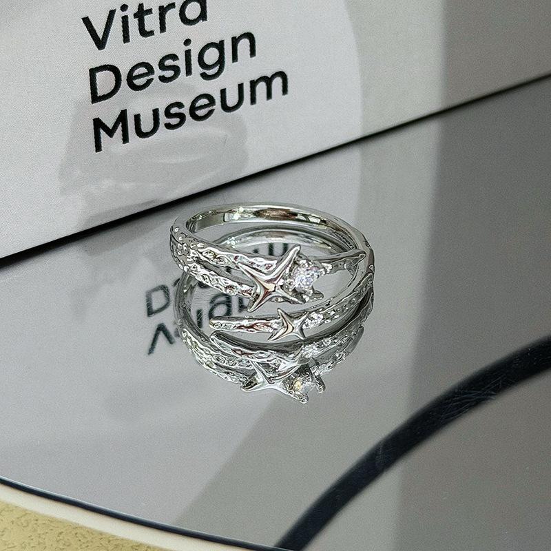 Niche Starlight Full Of Diamonds, Zir*****Pen Ring, Super Fairy Tide Cool Light Luxury, Niche High-End Feeling Stacked Ring Woman