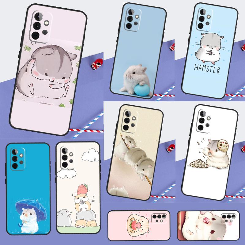 Rabbit mouse Hamster For Samsung Galaxy A15 A35 A55 A36 A56 A26 A16 A22 A32 A52 A54 A34 A53 A33 A13 A06 A05 Case