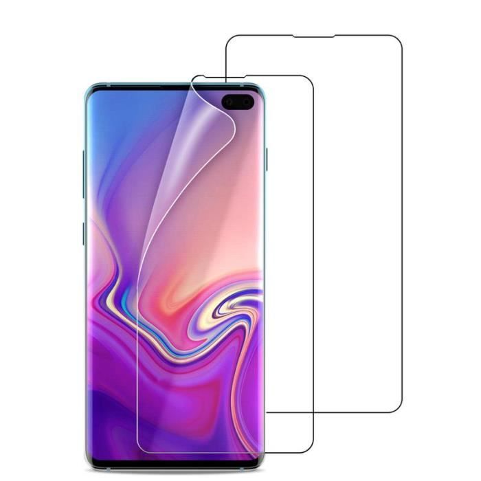 Film écran - sleo - samsung galaxy s10 plus - résistant aux rayures - protection complète - 2 pièces