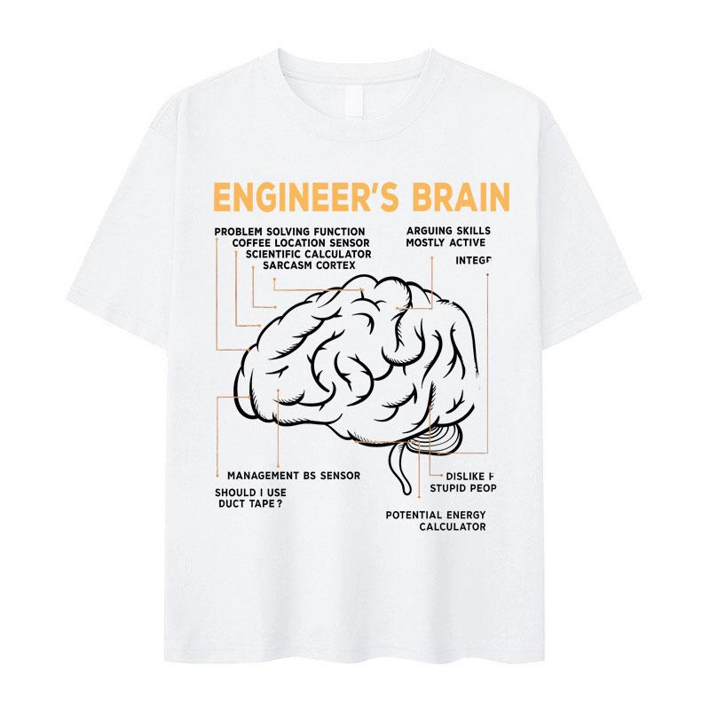 Hot Sale Clothing Funny Engineers Brain Graphics Fashion TShirts Men Cotton Aesthetic Short Sleeve Tee Oversized Comfort Tshrit