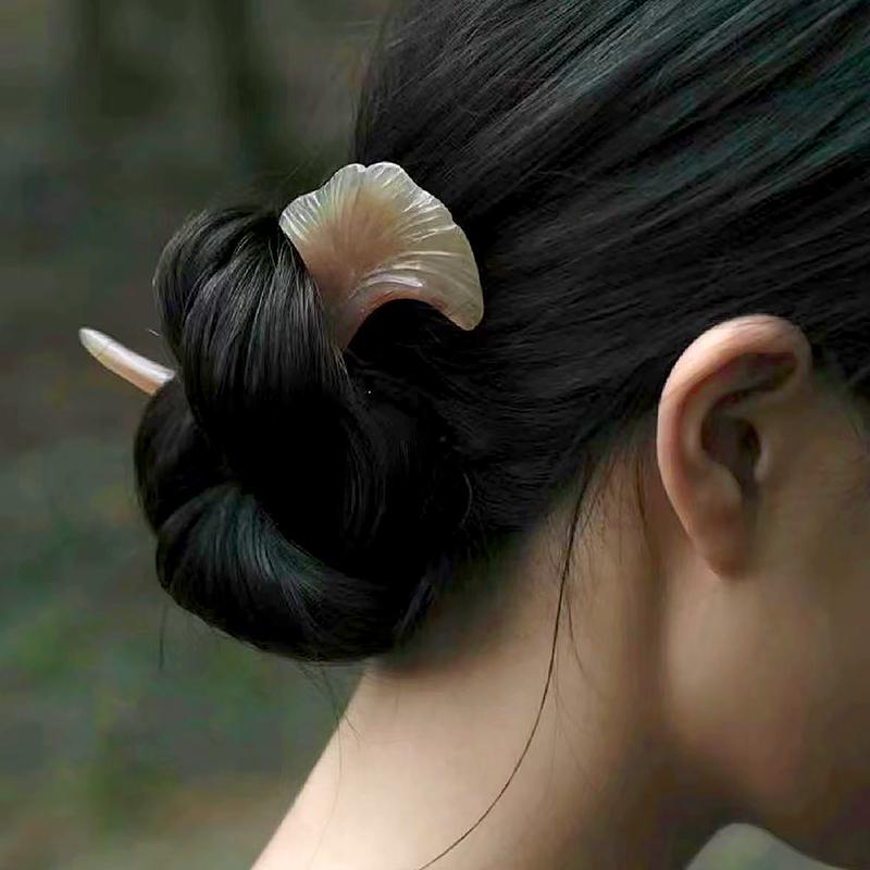 

1 шт. заколка для волос из гинкго, изящная гетеросексуальная заколка для волос, простая прическа, новый китайский стиль, мэм, высокий головной убор, аксессуары для волос