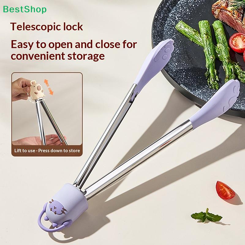 Non-Stick Silicone Kitchen Tongs – Cat Paw Design Heat Resistant Tongs for BBQ & Salad