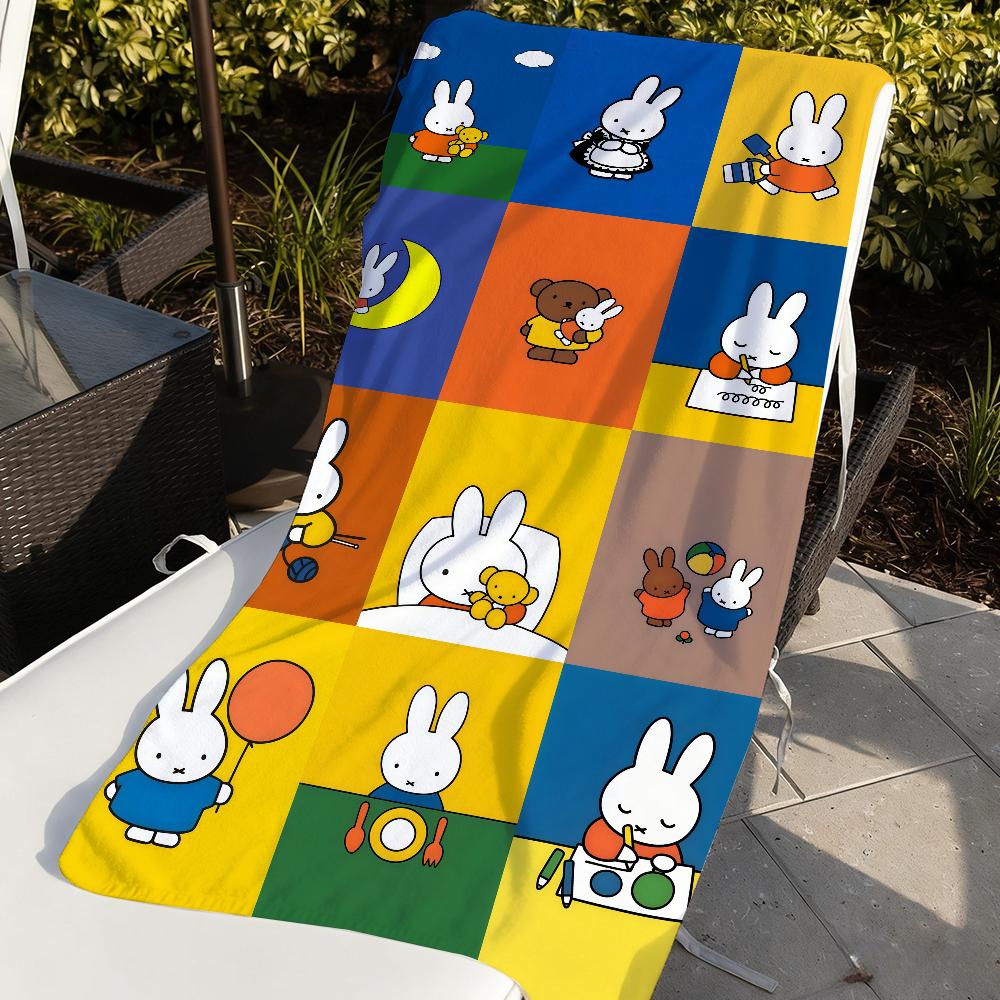 Cartoon Miffy Towel Quick Drying Beach Towels Are Suitable For Swimming Pools Camping Yoga And The Gym