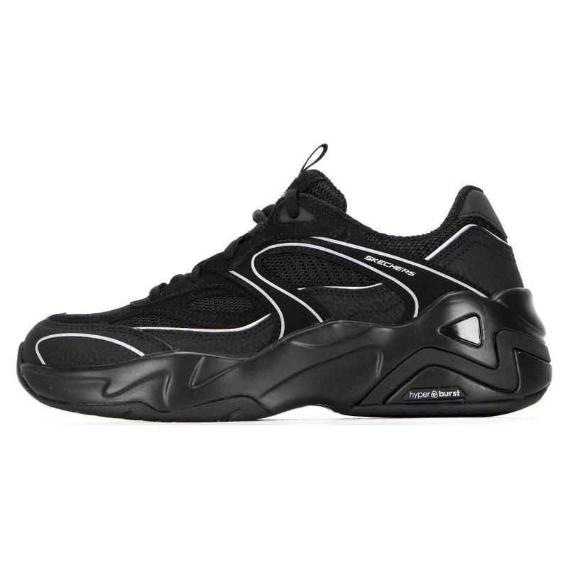 (WMNS) Skechers DLITES Hyper Burst Black Silver Women s 149983-BKSL EU 35