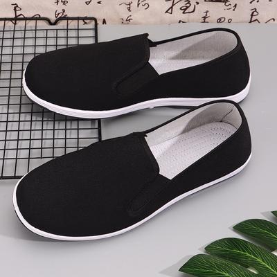 Boxed Old Beijing Cloth Shoes Men's Single Shoes Breathable Leisure Elderly Pedal Driving Work Black Cloth Shoes