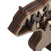 with Light Forest Animal Wood Crafts 3D Luminous Wooden Animal Ornament Wood Animal Craft  Home