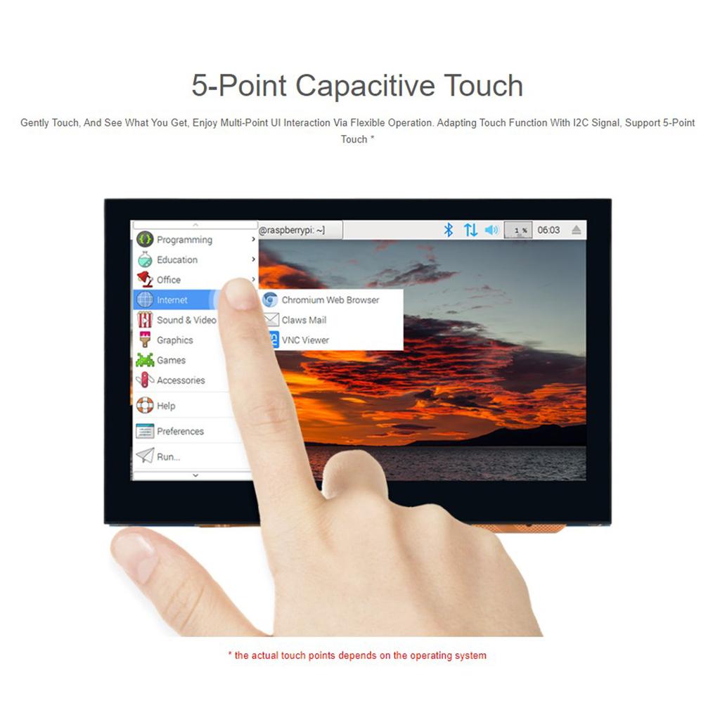 4,3palcový QLED dotykový zobrazovací panel 800x480 náhradní kapacitní obrazovka pro RaspberryPi 4B 3B+ 3A+ 3B 2B CM3 CM3+ 4