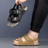 Fashion Summer New Designer Leather Sandals for Men Solid Color Fashion Casual Dual-use Slippers Male Outwear Beach Shoes Man