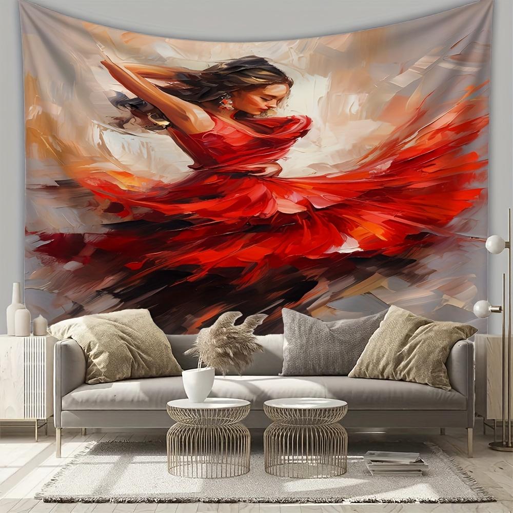 

Flamenco dancer art Digital printing polyester wall tapestry suitable for use in living rooms bedrooms offices bars party 74x94cm(29x37in)
