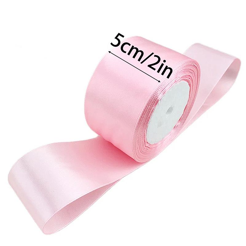 (25 Yards/roll) 5cm White Single Face Satin Ribbons Webbing Decoration Gift Christmas Ribbon