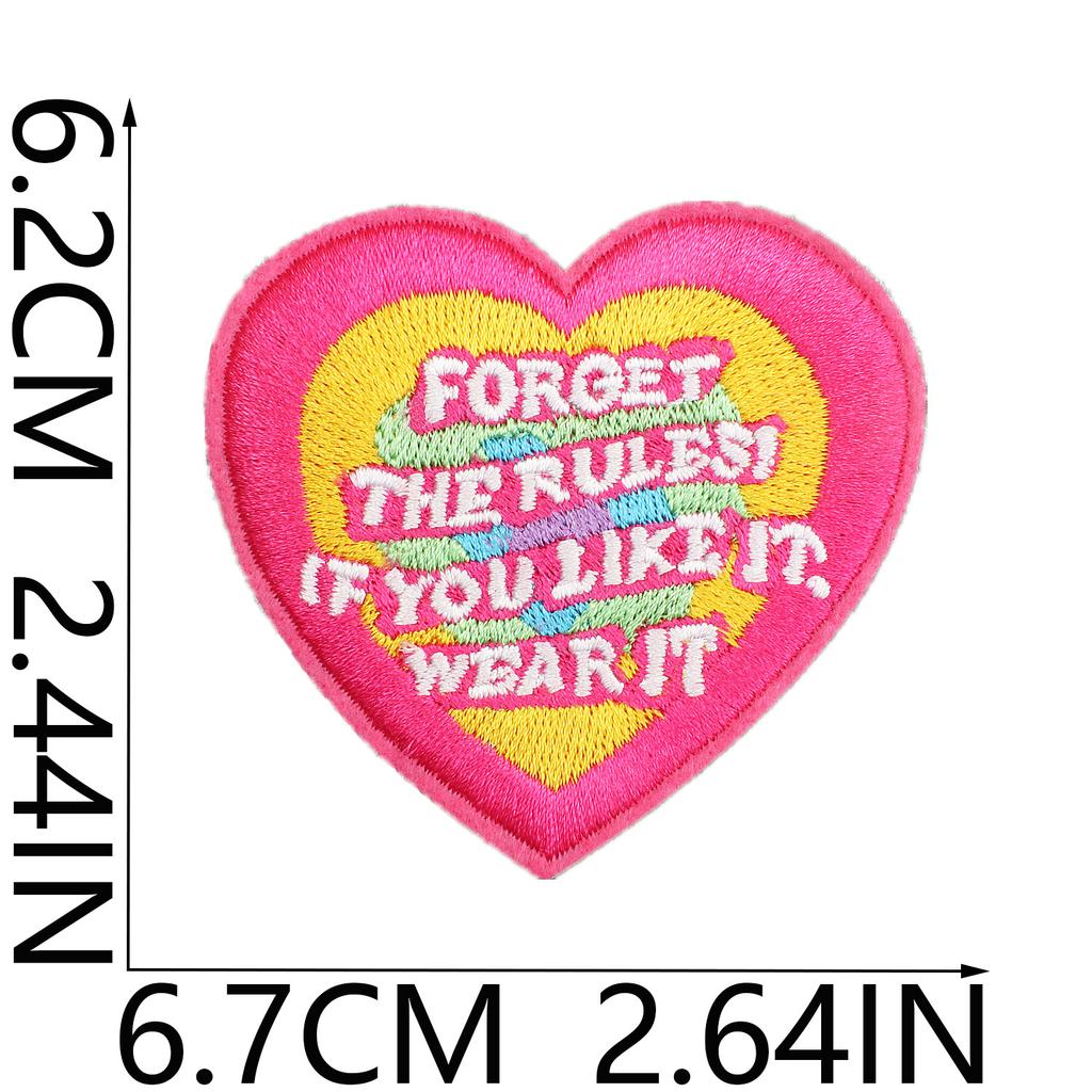 Pink Love Letter Embroidery Cloth Sticker Cartoon Sunflower Patch Sticker Bag Decoration Blue Smiley Face Embroidery Label