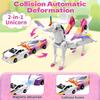 A Magical and Colorful Pegasus Unicorn Magnetic Collision Transforming Car Robot Toy, Suitable for Children, Both Boys and Girls