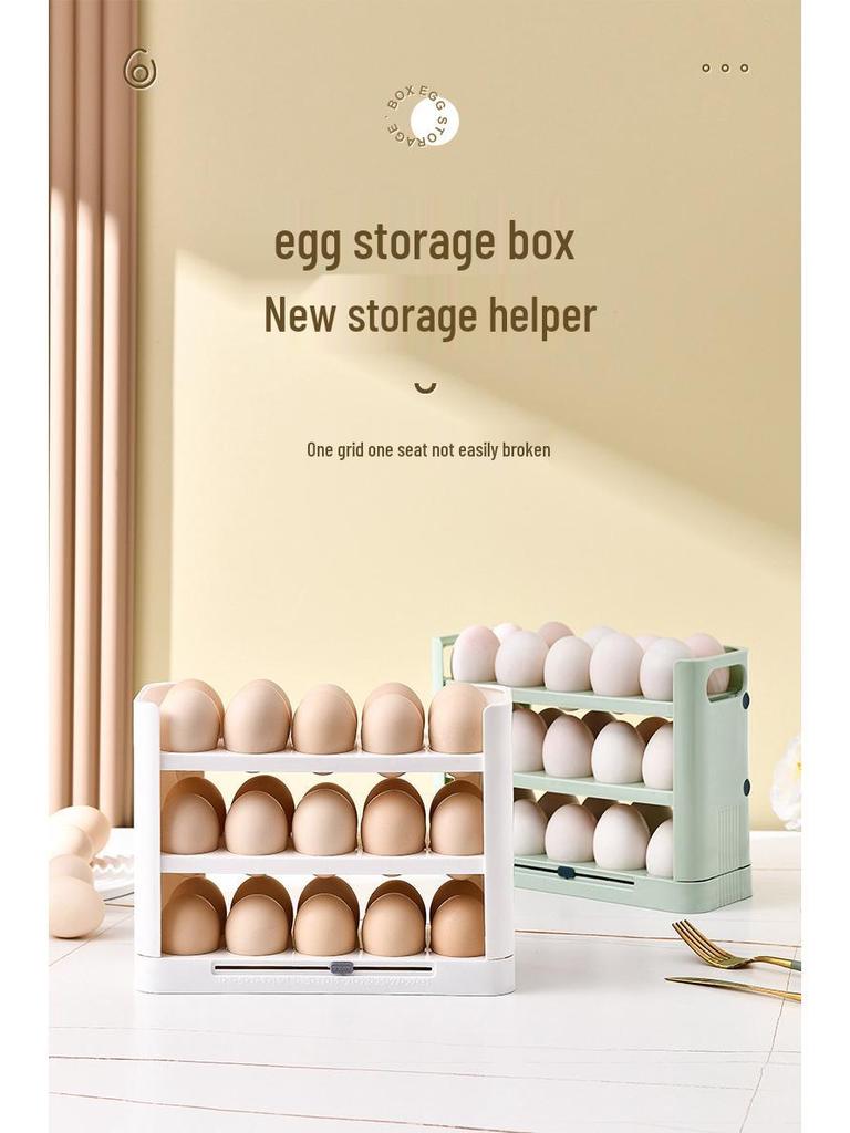 Wendebarer dreilagiger Eierhalter: 30-Eier-Aufbewahrungsbox für Küche und Kühlschrank