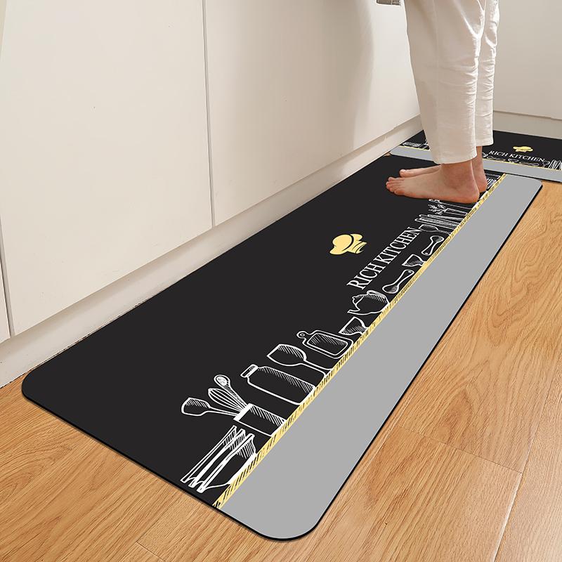Keuken Lange Vloerkleed, Badkamer Absorberende Diatomeeën Aarde Vloer, Antislip Deurmat, Voetmat met Rubberen Zool, Afdelingsmat, Vloermat 40CMx60CM