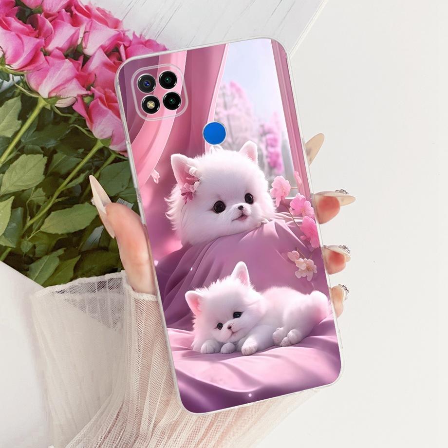 For Xiaomi Redmi 9C NFC 10c Redmi 9 10 India Phone Case Luxury Flower Butterfly Cartoon Bow Pattern Back Cover Soft TPU Silicone