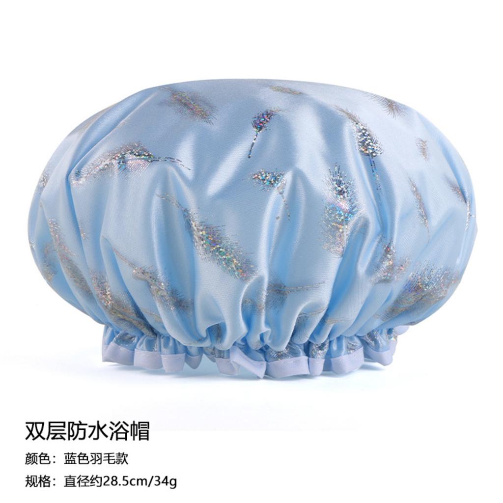 Doppellagige Duschhaube Bedruckte Duschhaube Damen Wasserdicht