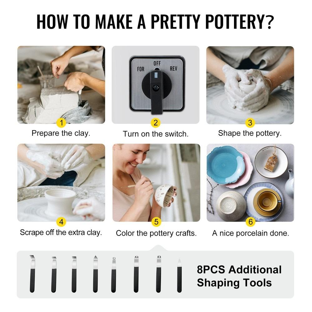 350W 25CM Electric Ceramic Plate Ceramic Machine Working Clay Art DIY