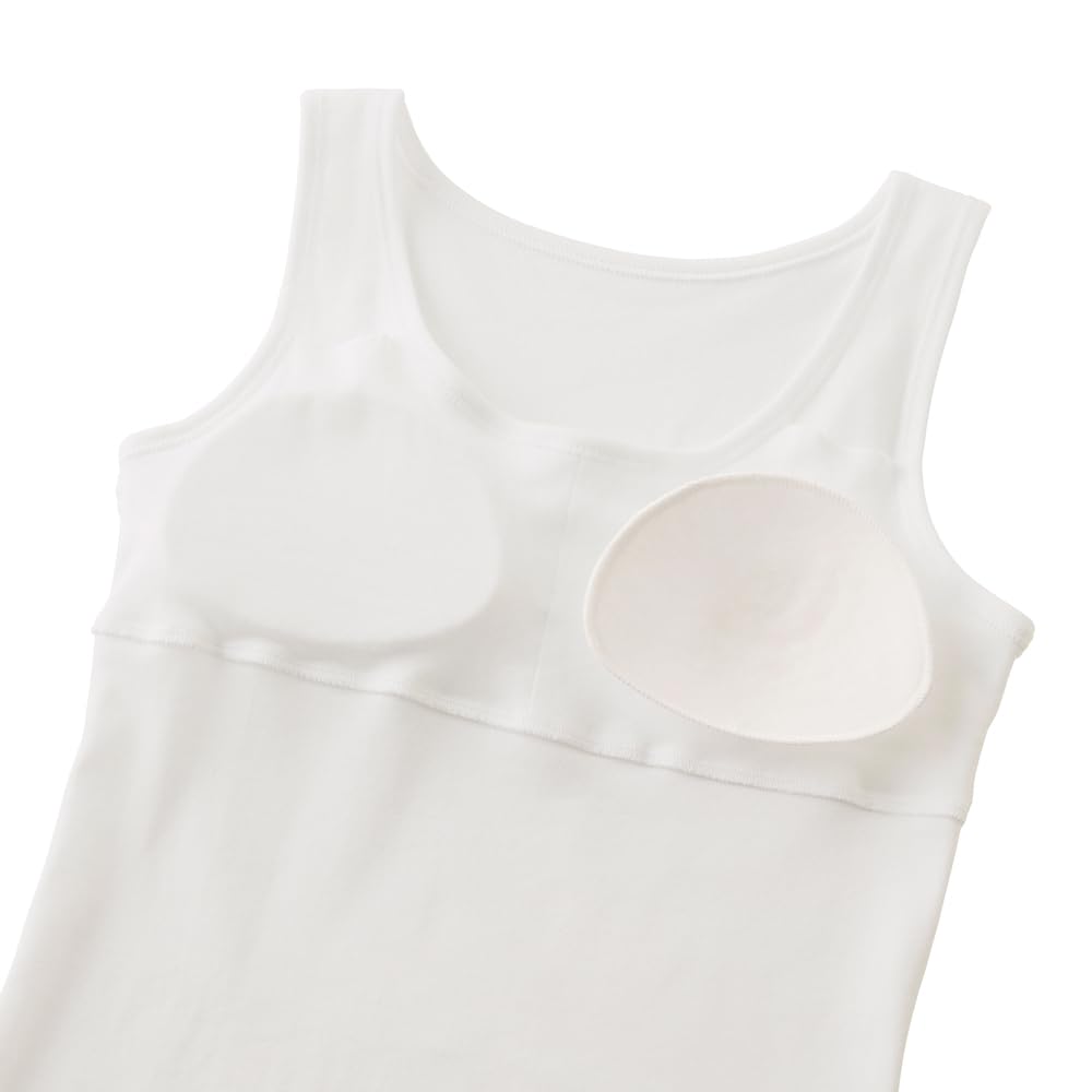 Gunze Tank Moisturizing Size 140 Girls' Top, Finish, 100% Cotton, White,