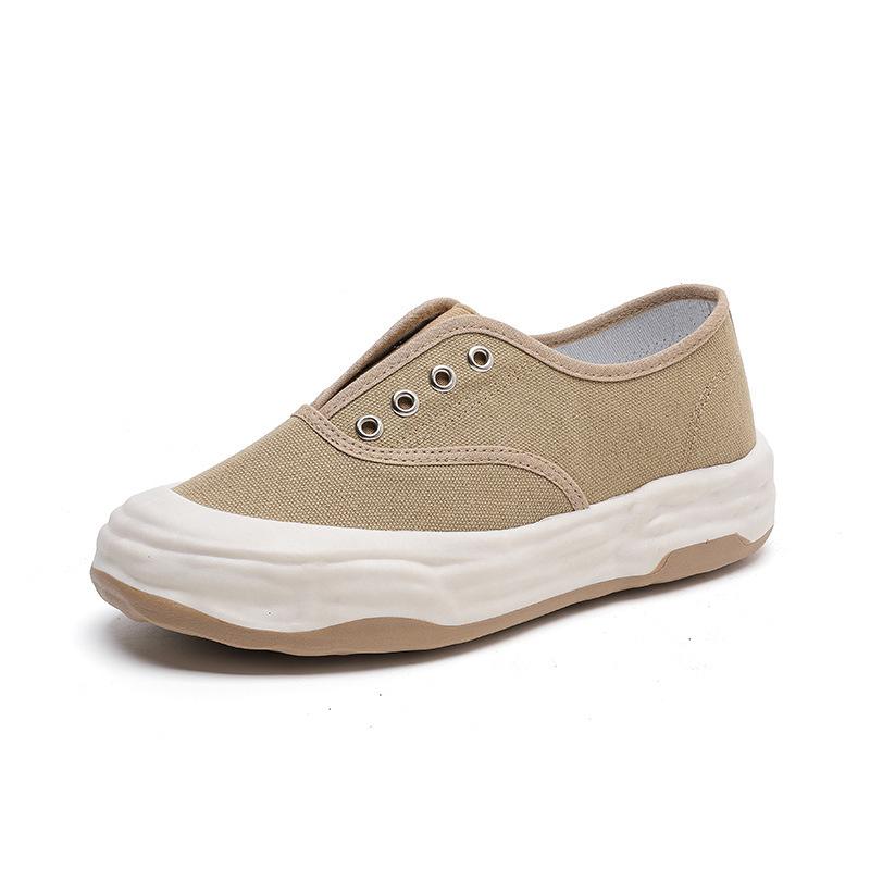 Damesko Vår Ny Mote Pustende Canvas Sko Kvinnelige Studenter Casual Mesh Tide Match Skateboard Sko Street Shot