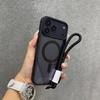 Luxury Transparent Shockproof Phone Case with Lanyard for Iphone 17 16 15 14 13 Pro Max Magnetic Wireless Charging Protect Cover