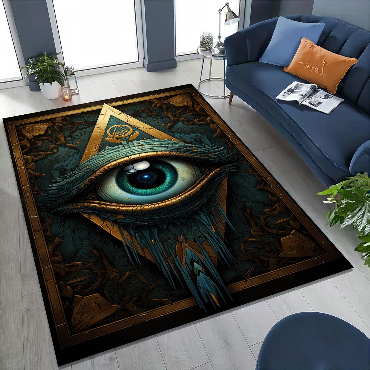 

Красота Всевидящего Ока Масонство Злые Глаза Ковер для Спальни Гостиной Дивана Домашний Придверный Коврик Декор, Детский Игровой Нескользящий Напольный Коврик 40x60cm( 15x23in )