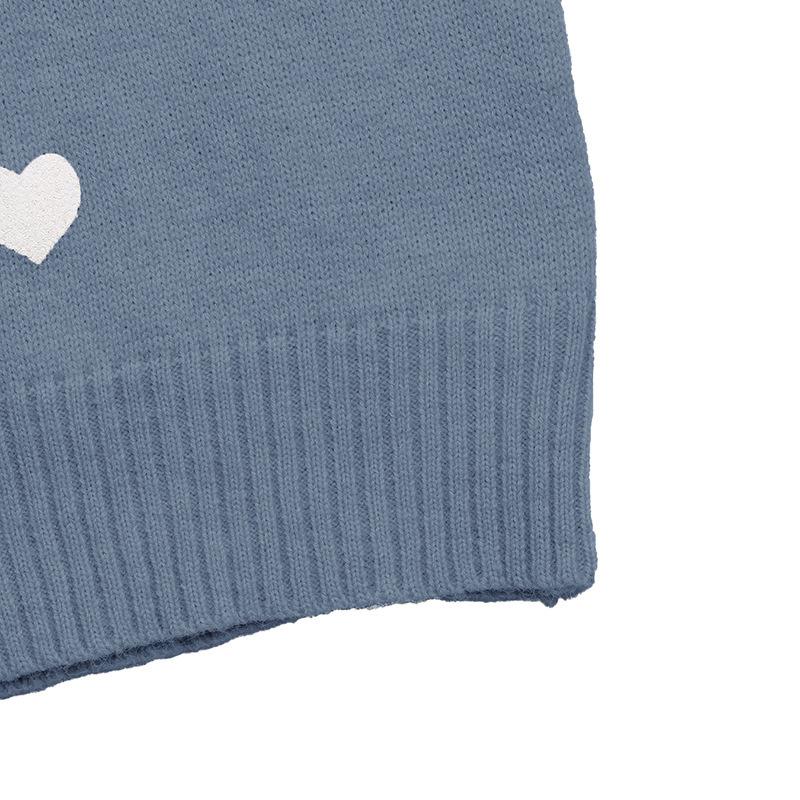 2026 Autumn/Winter Women's V-Neck Heart Pattern Sweater - Casual, Comfortable, Versatile for Dating