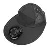 Fan Sun Hat Dark Gray 3 Speeds USB Charging Fan Wide Brim Mesh Sunshade Cap for Outdoor Activities