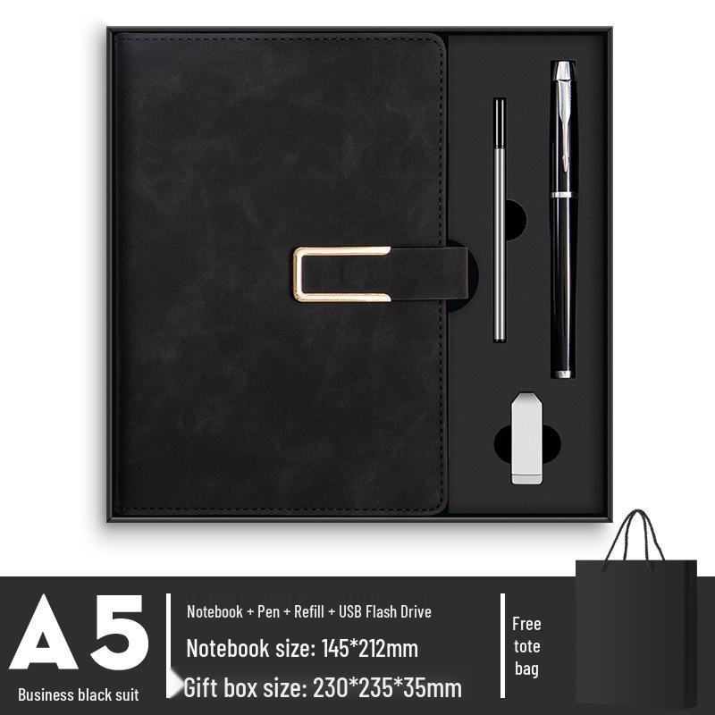 Conjunto de Cadernos A5 de Luxo: Caixa de Presente Diário de Negócios Personalizável com Opção de Impressão de Logotipo
