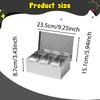 Condiment Server Stainless Steel Kitchen Organizer Tray Seasoning Box Dispenser Spice Container