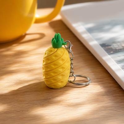3D Printed Pineapple Keyring Pendant Purse Bag Keychain Fruit Shaped Small Pineapple Charm