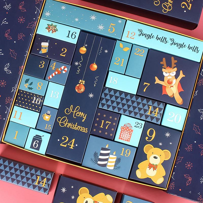 Christmas Fillable Empty Cardboard Number Wrap Boxes 24 Days Christmas Countdown Calendar Holiday Empty Gift Boxes For Kids
