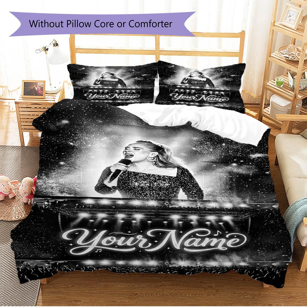 Name Individuell Adele Muster Bettwäsche Set Bettbezug Kissenbezug Heimdeko Geschenk (1 Bettbezug + 2 Kissenbezüge, ohne Füllung)