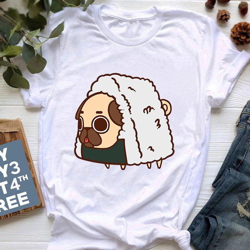 

Fashion Funny Sushi Japan T Shirt Women Aesthetic Cute Cool Vintage T-Shirt Streetwear Harajuku Camisetas Anime Tshirt Female S білий