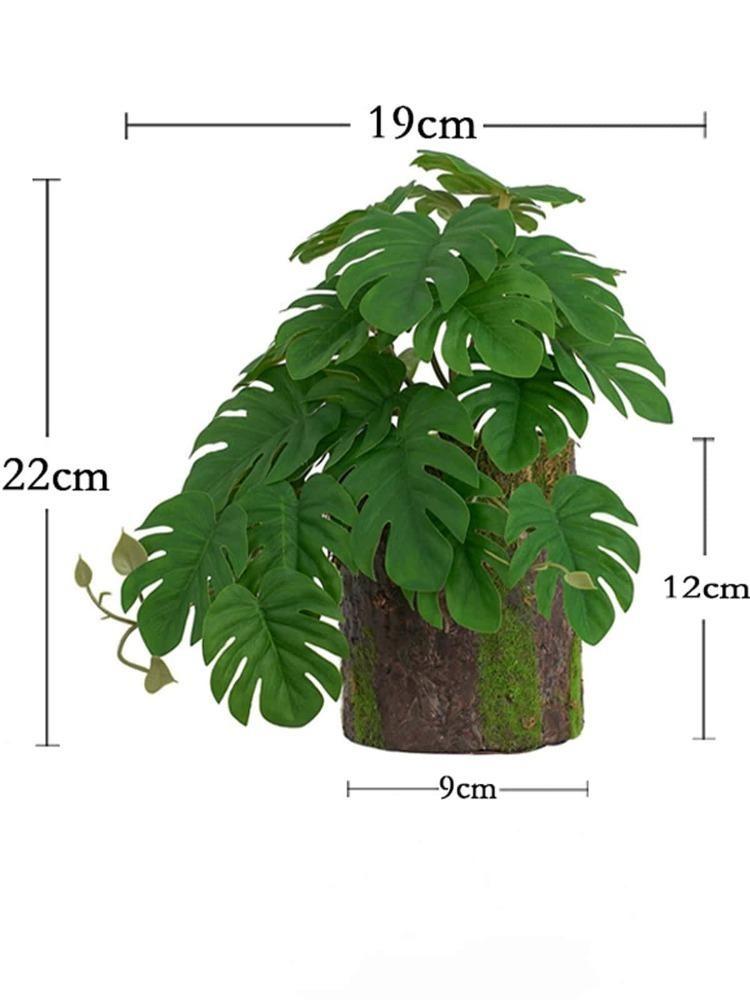 1Pc Artificial Plant Small Potted Plants Simulation Green Plant Fake Wooden Stakes Potted for Home Garden Tables Living Room Windowsill Decoration