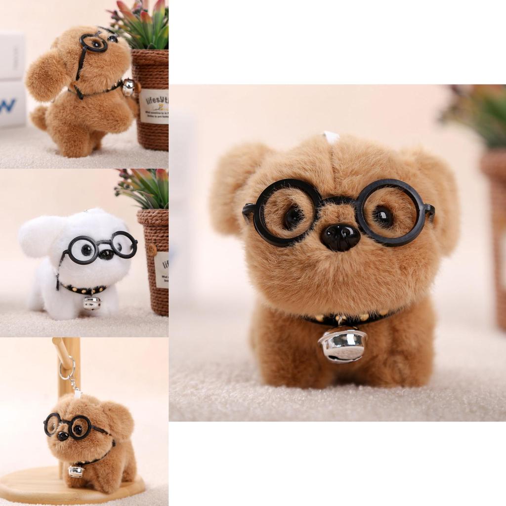 Plush Dog Keychain With Glasses For Girls And Collectors