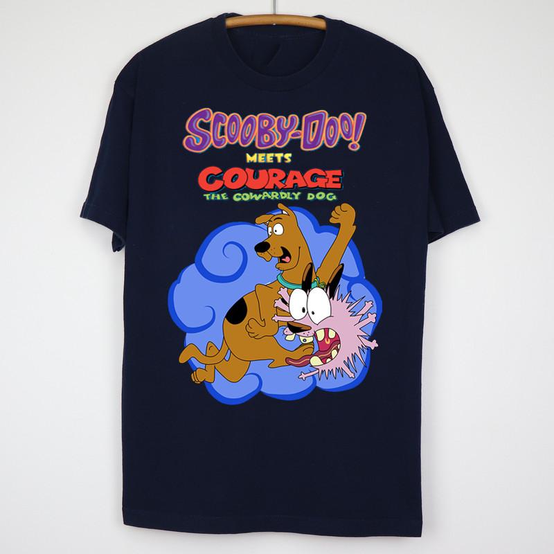 Scooby-Doo meets Courage the Cowardly Dog T-Shirt Unisex tee