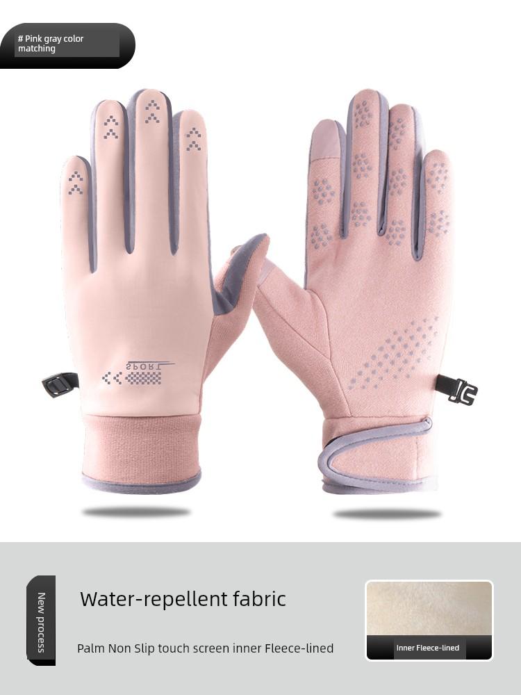 Autumn and Winter New Gloves Women Riding Electric Car Touch Screen Waterproof Thick Velvet Cotton Gloves Cold-Proof Warm Anti-Freezing