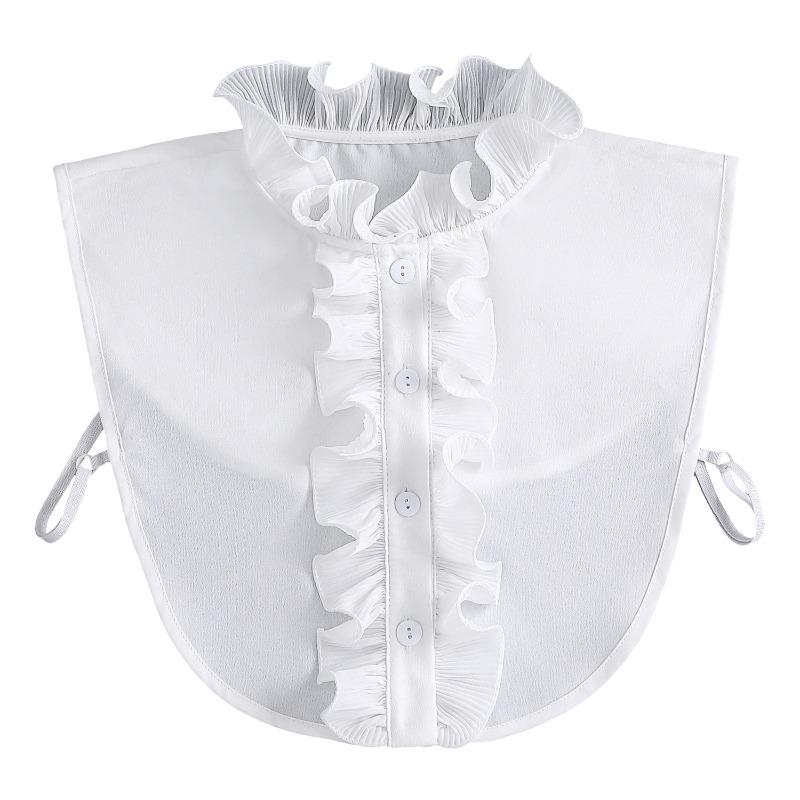 Sweet Edge of Fungus Fake Collar for Women Shirt Front Ties Detachable Collar Stand Dress Sweater False Collar Accessory