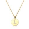 Round 14K Gold Plated Cubic Zirconia Initial Necklace A-Z Letter Dainty Pendant Necklaces for Women