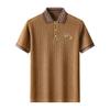 New Short-sleeved T-shirt Men's Autumn Knitted Sweater Embroidered Pattern Matching Jacquard Top