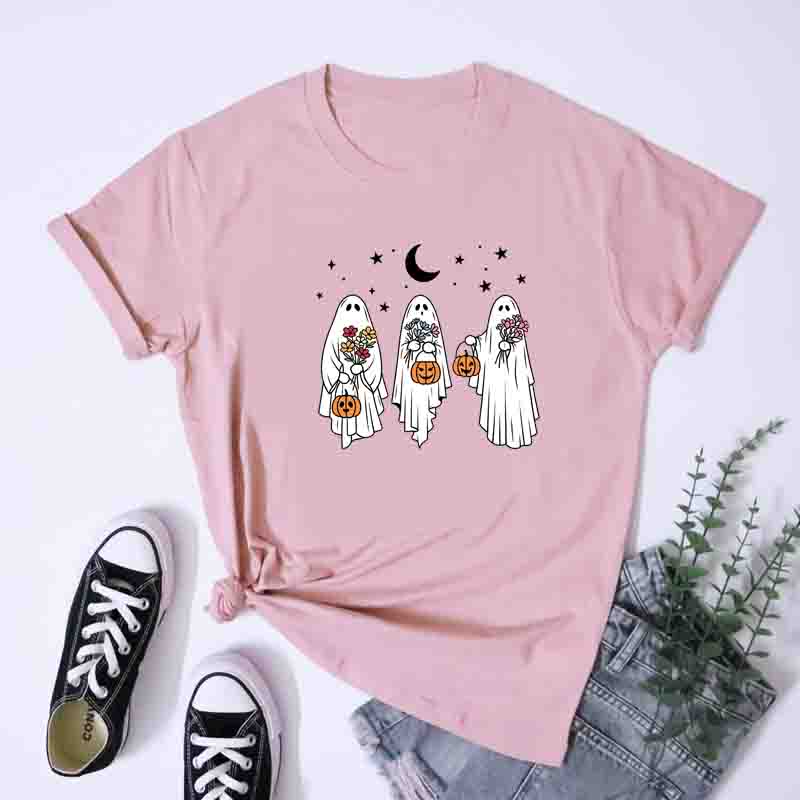 Retro Floral Ghost Squad TShirt Retro Unisex Spooky Season Fall Tee Botanical Cottagecore Haunted Garden Halloween Gift