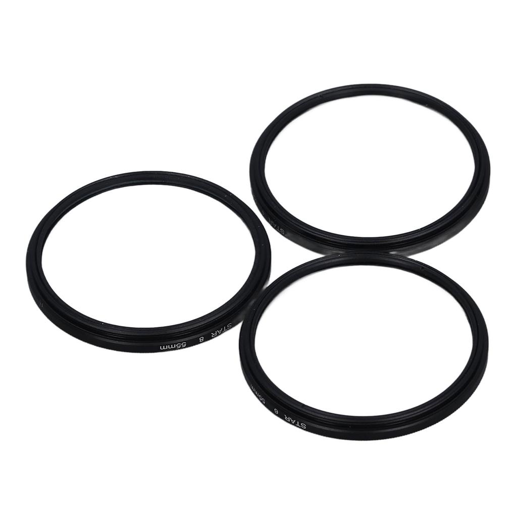 3PCS 55mm Star Filter 4 Points 6 Points 8 Points Starburst Lens Filter with Storage Pouch for DSLR Cameras