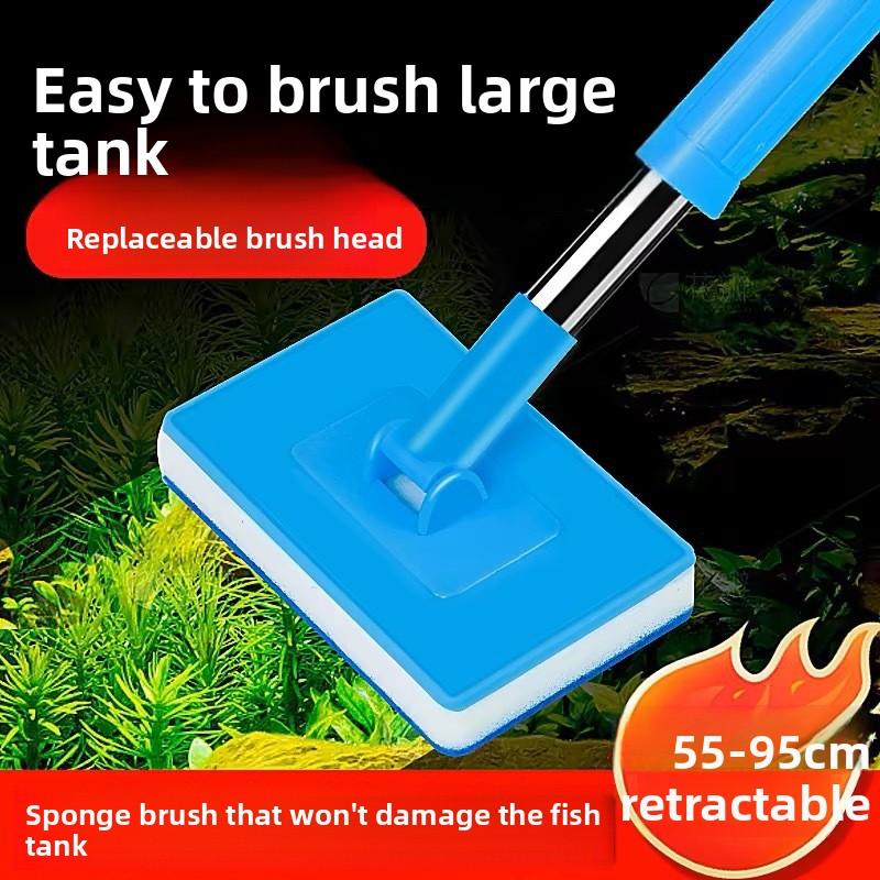 Fish Tank Algae Removal Brush, Fish Tank Brush, Glass Fish Tank Cleaning Brush, Fish Tank Brush, Long Handle of Fish Tank, Clean Without Blind Spots