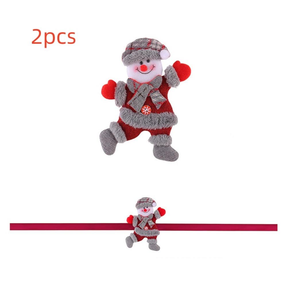 2pcs Cute Christmas Doll Curtain Tiebacks Creative Curtain Fixer Snowman Curtain Strap New Year