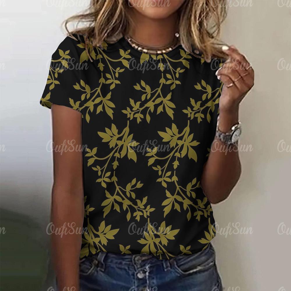 New Women's T-shirt Top 3D Floral Print Pullover For Ladies Summer O-neck Casual Short Sleeve Tees Female Loose Clothing