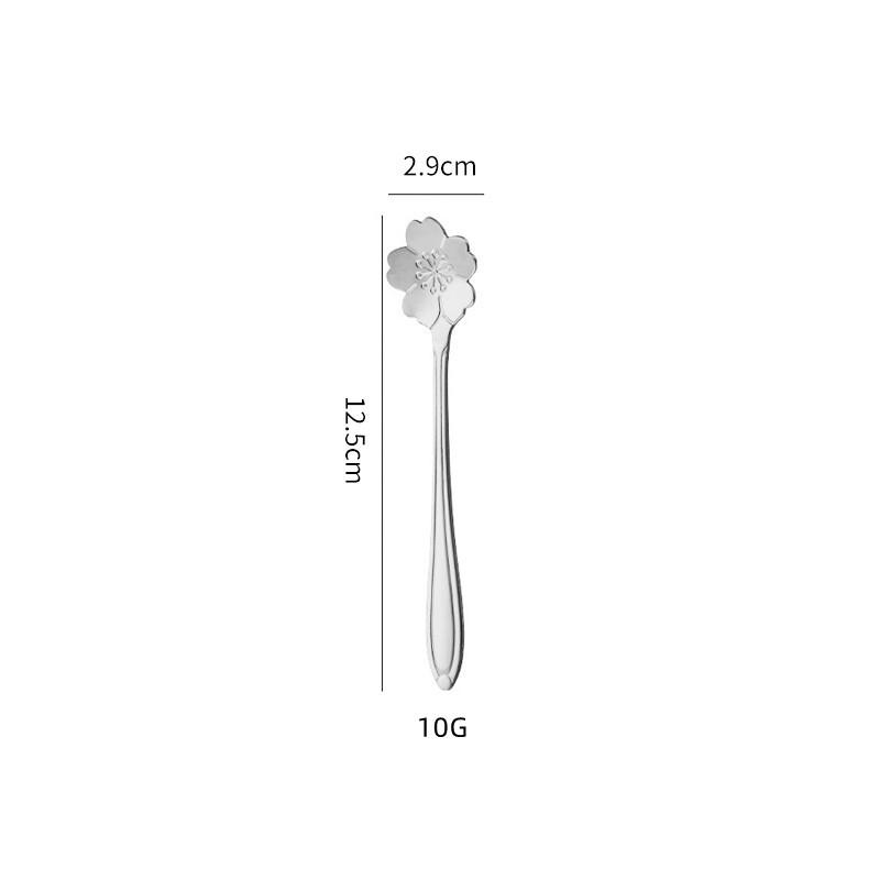 Stainless Steel Long Handle Cherry Blossom Coffee & Dessert Spoon
