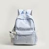 Schoolbag Plaid Schoolbag Female Korean Version Ins Literary Backpack Junior High School High School Students Large Capacity Leisure High Value 