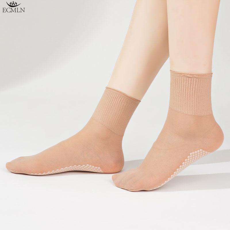 1/5 Paar Damensocken, lässig, für den Sommer, sexy, ultradünn, transparent, aus Kristallseide, kurze Socken, knöchelhohe transparente Socken für Damen