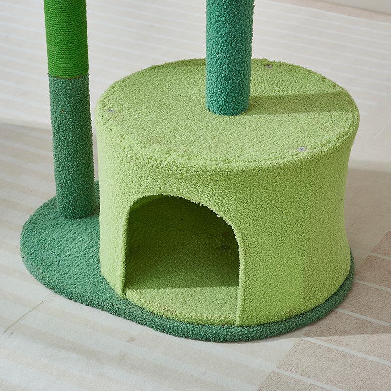 Small Multi-Level Cat Tree with Sisal Scratching Board and Toy, Space-Saving Jump Platform for Indoor Cats, Pet Furniture