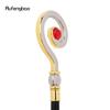 Golden White Hanger Red Diamond Fashion Stick Decorative Cane Elegant Fashion Cane Cosplay Alloy Crosier Vintage Stick 93cm